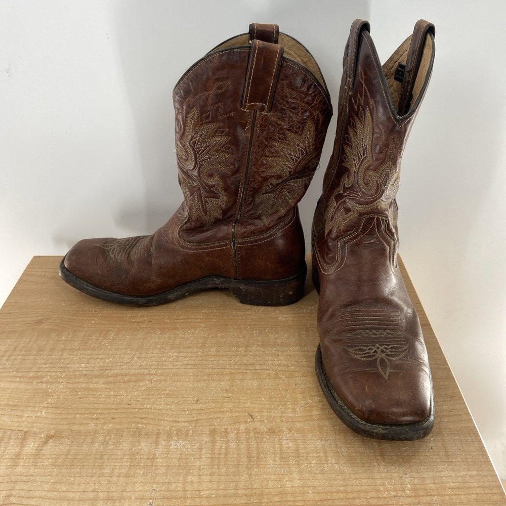 Men's Double H‎ Cowboy Work Western Boots Size 9 EE Brown Leather DH 5232 - Picture 3 of 7